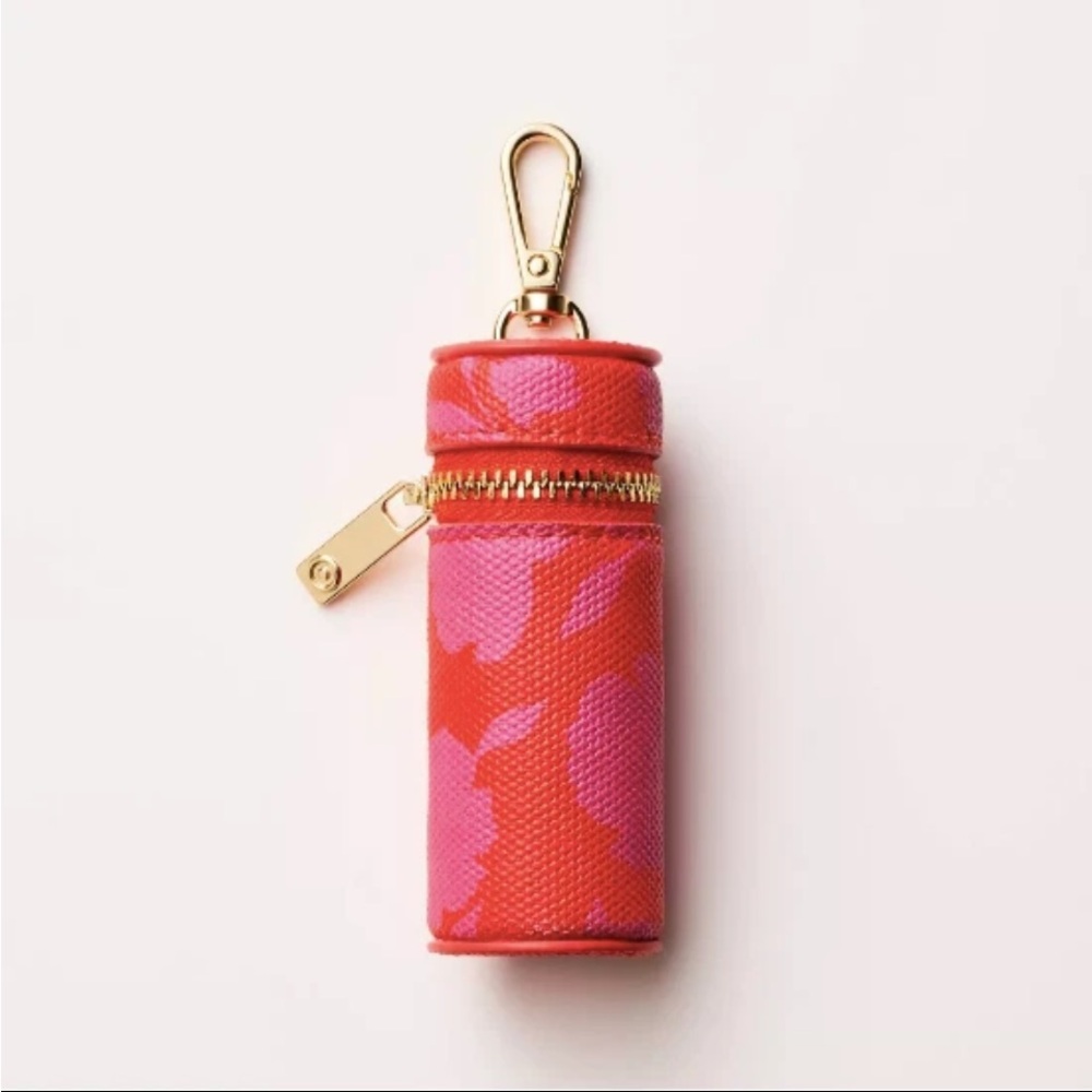 Kate Spade New York x Target Canvas Classic Rose Lipstick Bag Charm Keychain